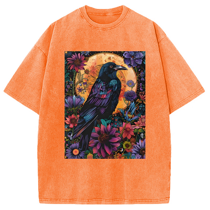 Modecanvas Mandala Crow Washed T-Shirt