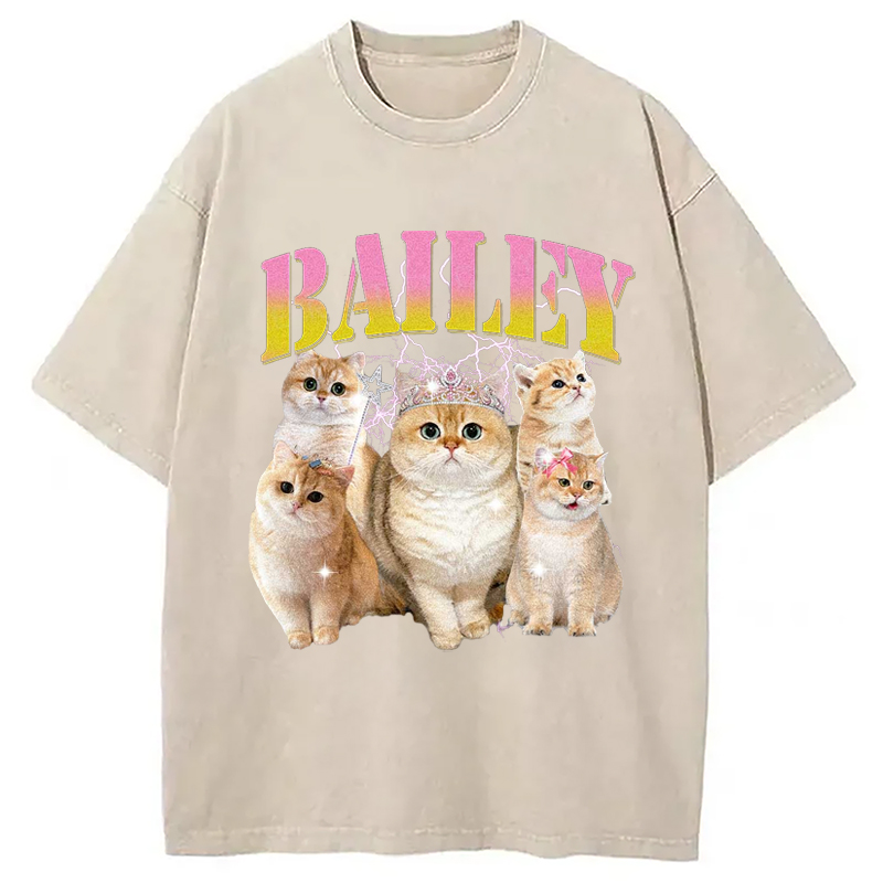 Modecanvas Cute Cat Meme Washed T-Shirt