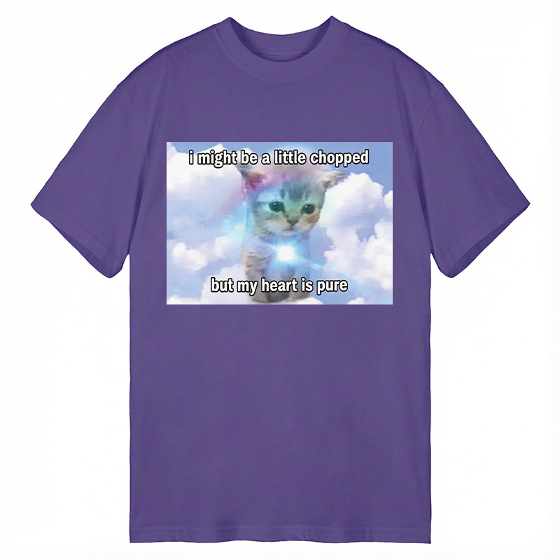 Modecanvas Pure Heart Cat Meme DTG Printing Classic T-Shirt-modecanvas