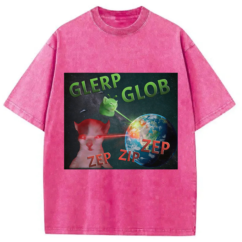 Modecanvas Glerp Glob Meme DTG Printing Washed T-Shirt