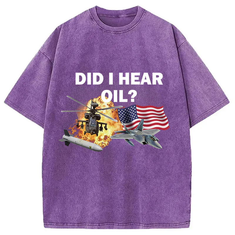 Modecanvas Did I Hear Oil DTG Printing Washed T-Shirt