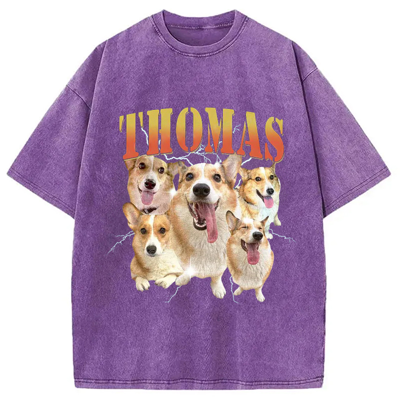 Modecanvas Funny Dog Meme Washed T-Shirt