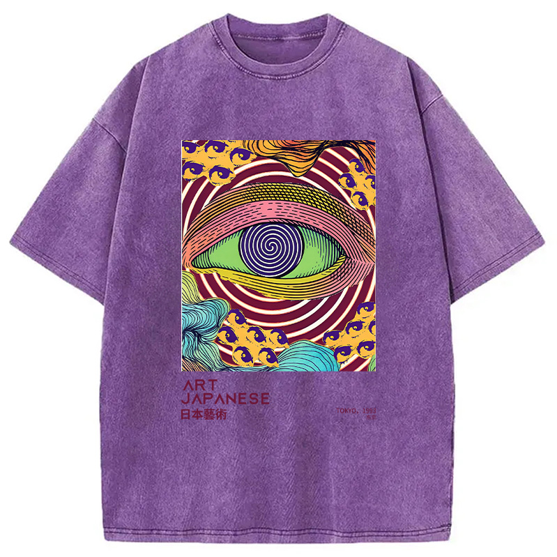 Modecanvas Illusion Eye Washed T-Shirt
