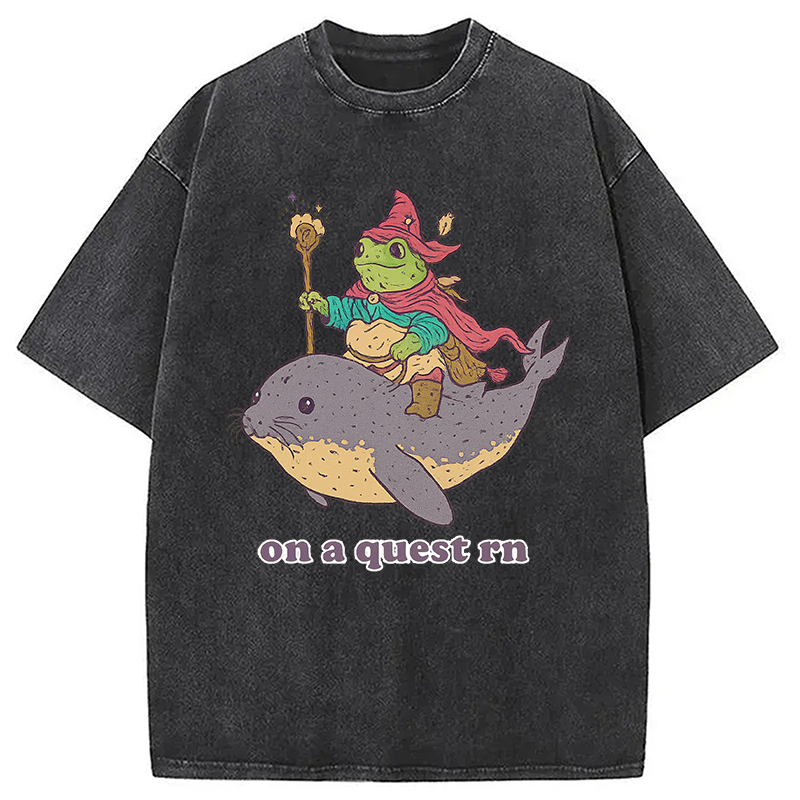 Modecanvas On a Quest Right Now Washed T-Shirt