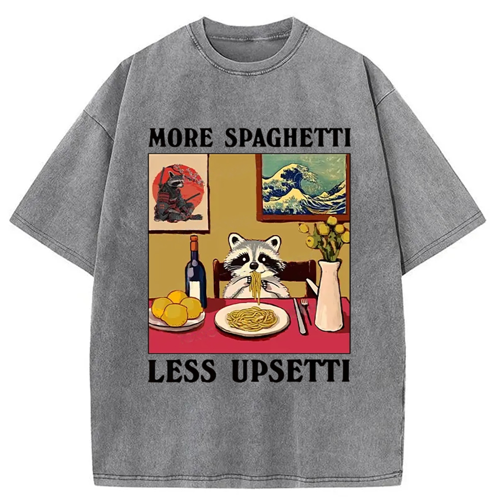 Modecanvas More Spaghetti Less Upsetti Japanese Washed T-Shirt-modecanvas