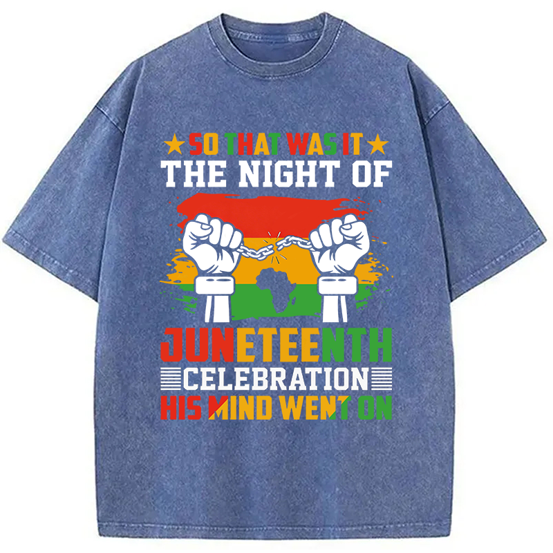 Modecanvas Juneteenth Funny Quote Retro DTG Printing Washed T-Shirt