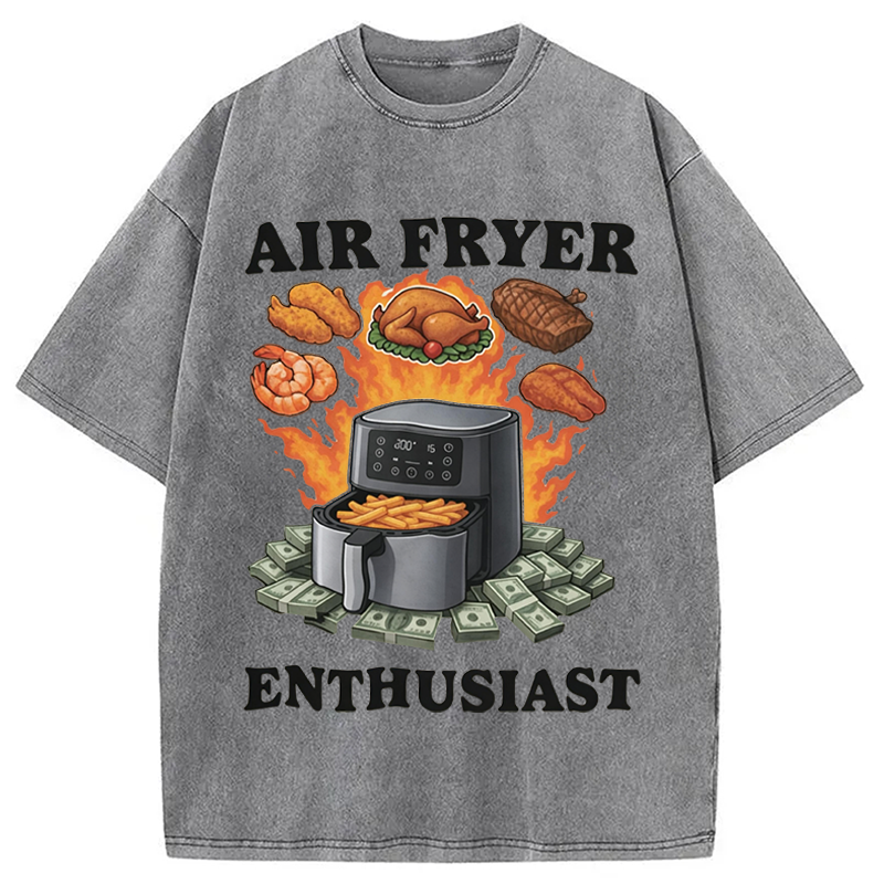 Modecanvas Air Fryer Enthusiast DTG Printing Washed T-Shirt