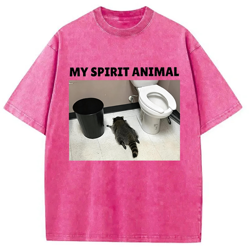 Modecanvas My Spirit Animal DTG Printing Washed T-Shirt