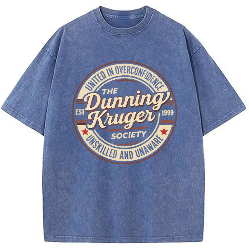 Modecanvas The Dunning-Kruger Society DTG Printing Washed T-Shirt