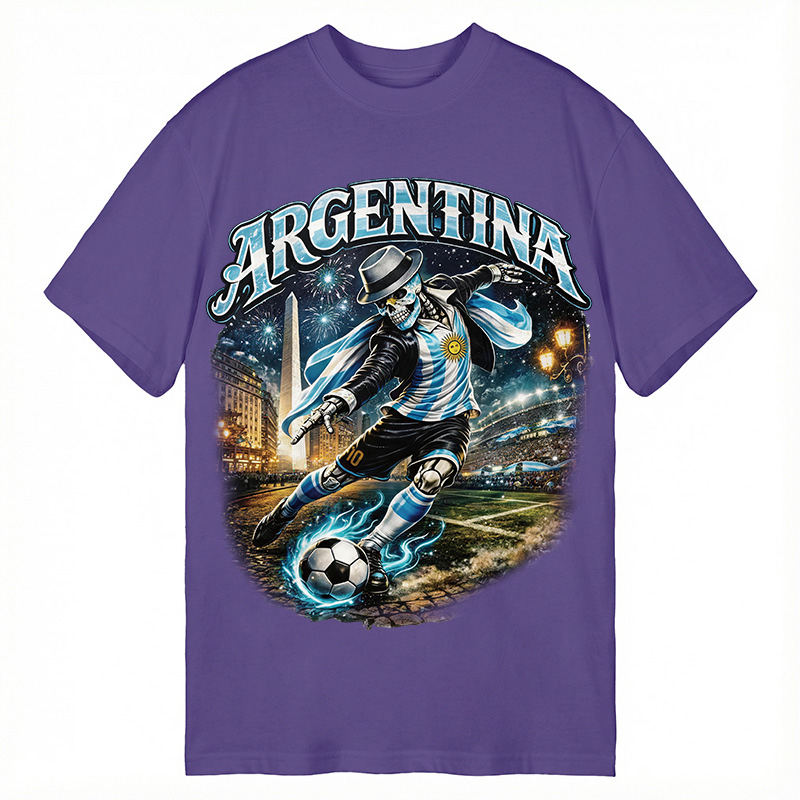Modecanvas Skull Argentina Football DTG Printing Classic T-Shirt-modecanvas