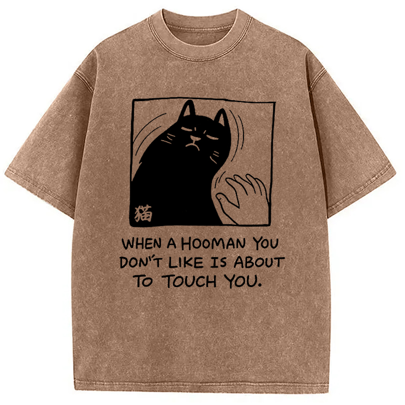 Modecanvas Rebellious Cat Washed T-Shirt