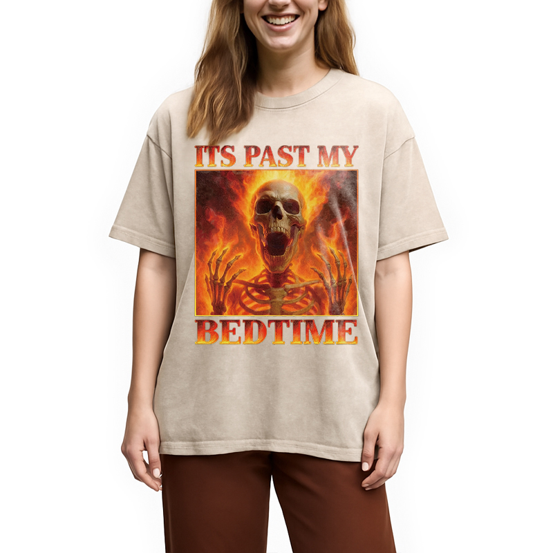 Modecanvas Its Past My Bedtime DTG Printing Washed T-Shirt