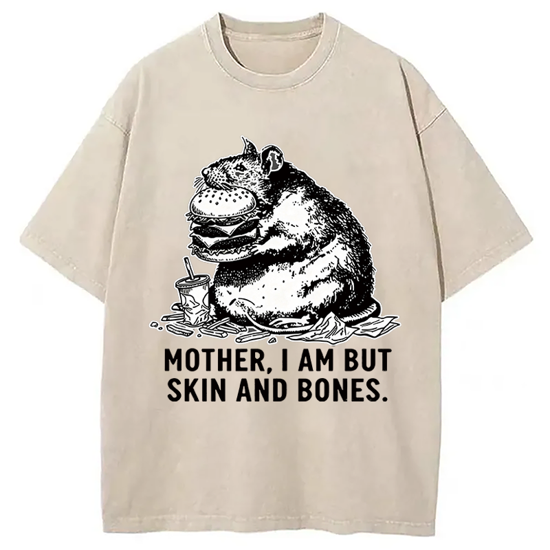 Modecanvas Obese Rat Funny DTG Printing Washed T-Shirt