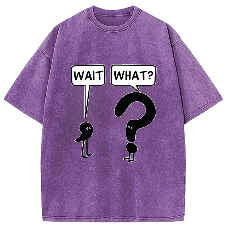 Modecanvas Wait, What? Washed T-Shirt