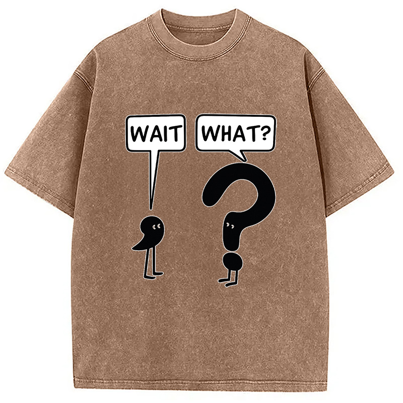 Modecanvas Wait, What? Washed T-Shirt