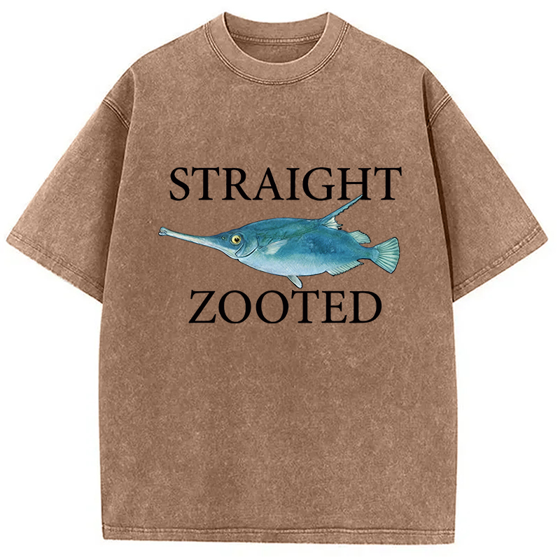 Modecanvas Straight Zooted DTG Printing Washed T-Shirt