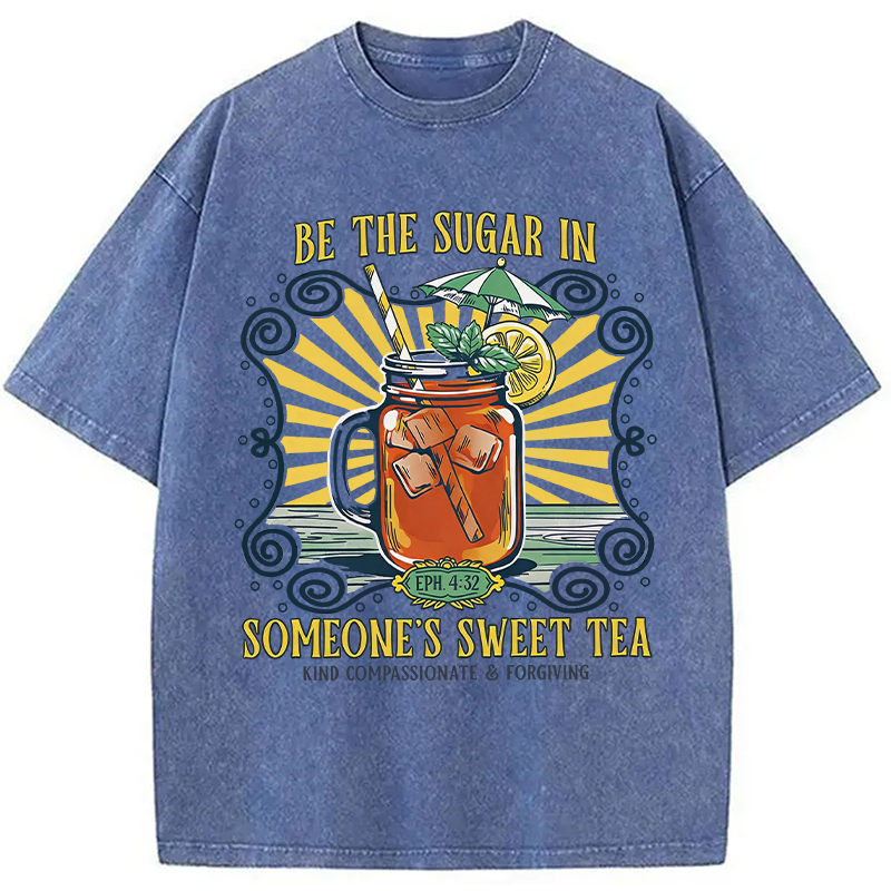 Modecanvas Sweet Tea Sugar DTG Printing Washed T-Shirt
