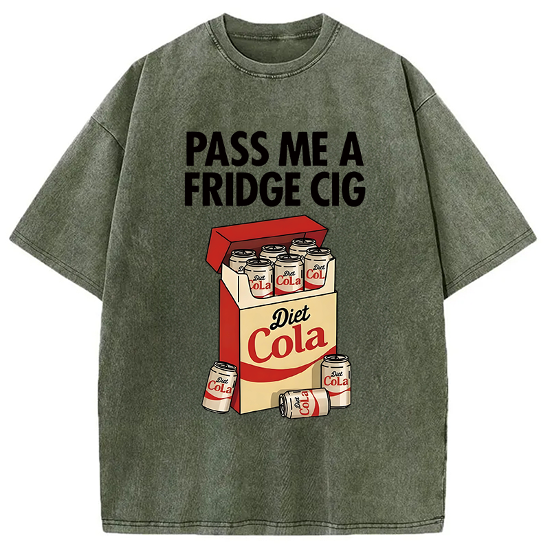 Modecanvas Diet Cola Cigarette Pack Washed T-Shirt-modecanvas
