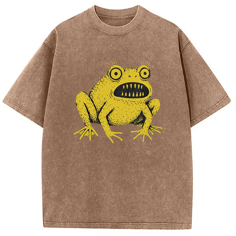 Modecanvas Horrible Japanese Frog Vintage Washed T-Shirt