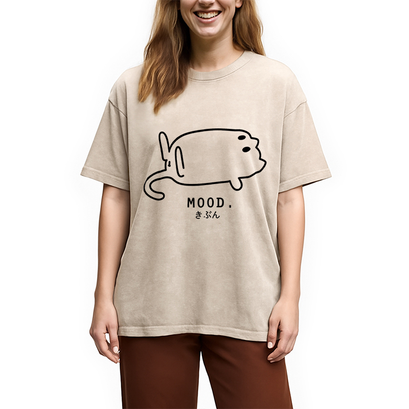Modecanvas Bad Mood Washed T-Shirt