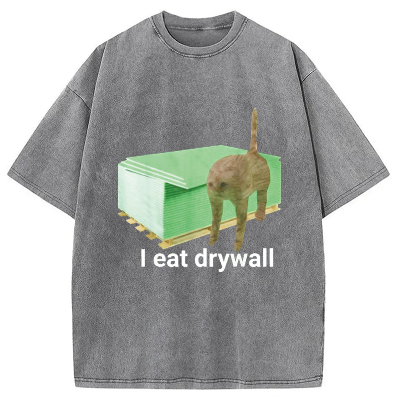 Modecanvas I Eat Drywall Cat Funny
Meme DTG Printing Washed T-Shirt