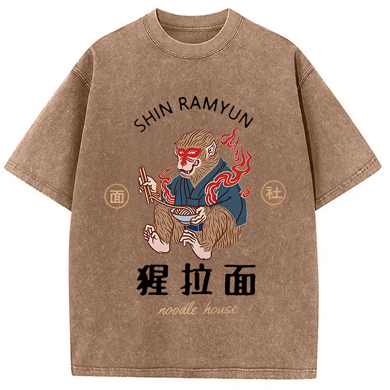 Modecanvas Shin Ramyun DTG Printing Washed T-Shirt