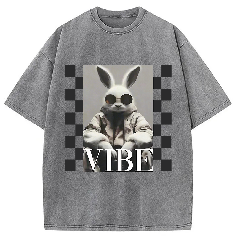 Modecanvas Bunny Vibe Easter DTG Printing Washed T-Shirt