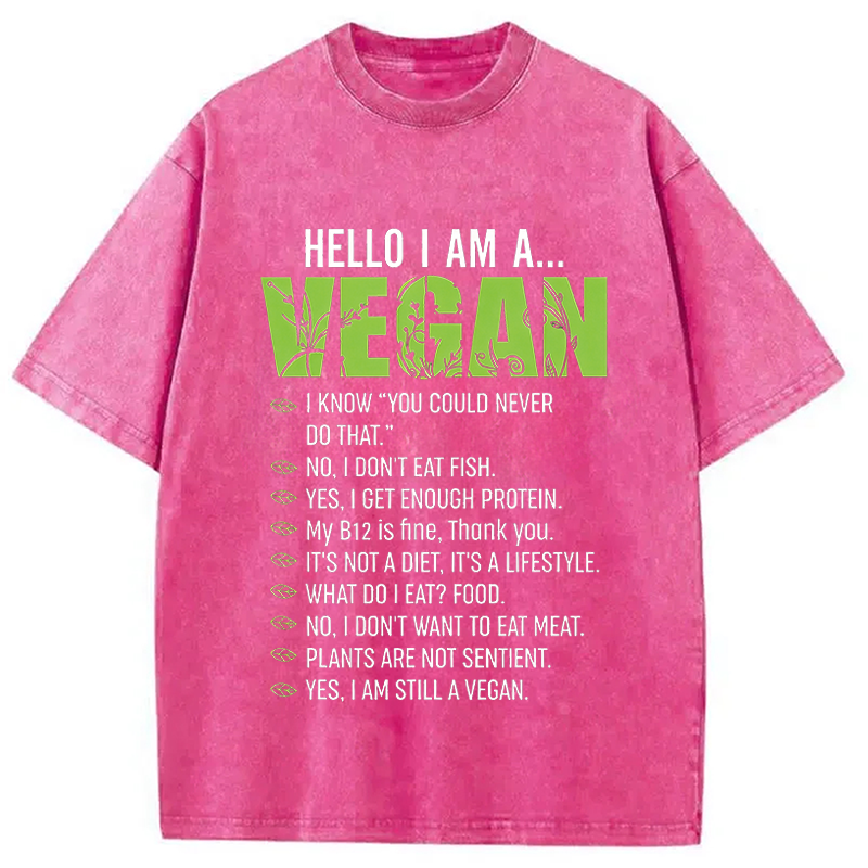 Modecanvas Funny Sarcastic Vegetarian DTG Printing Washed T-Shirt