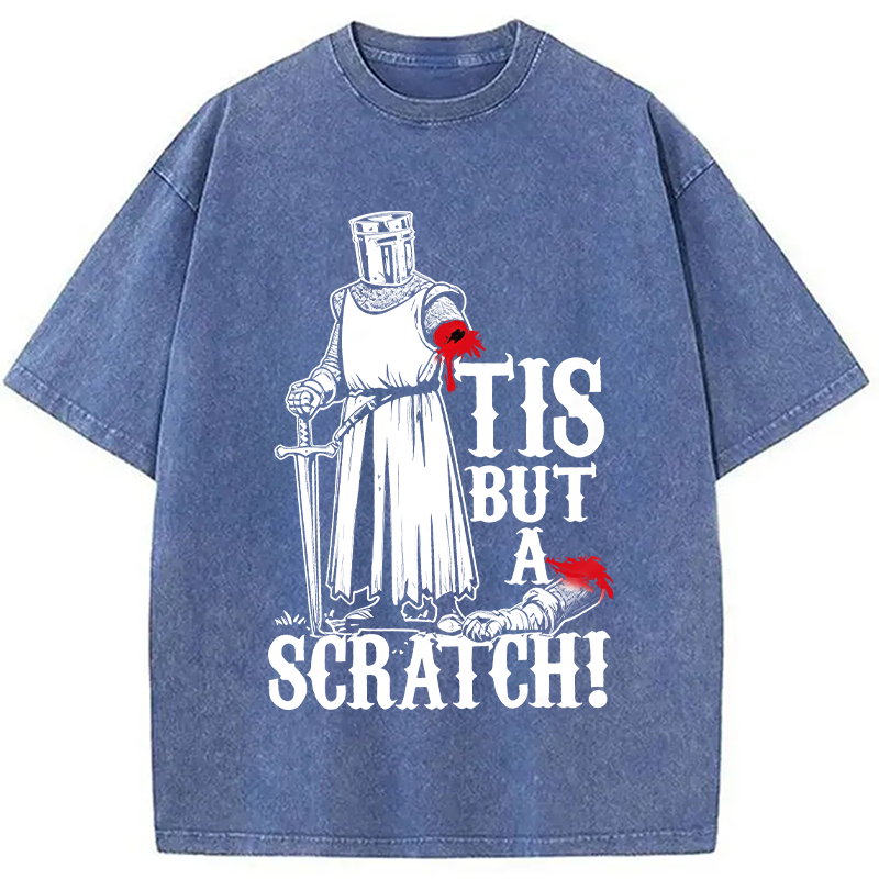 Modecanvas Tis but a Scratch Medieval Warrior Knight DTG Printing Washed T-Shirt