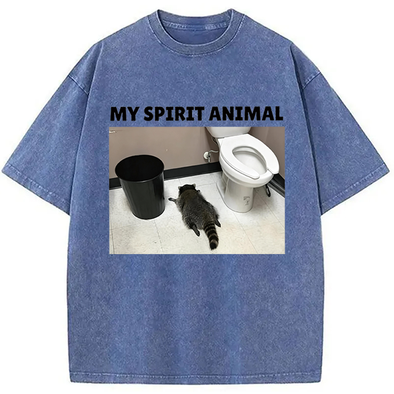 Modecanvas My Spirit Animal DTG Printing Washed T-Shirt