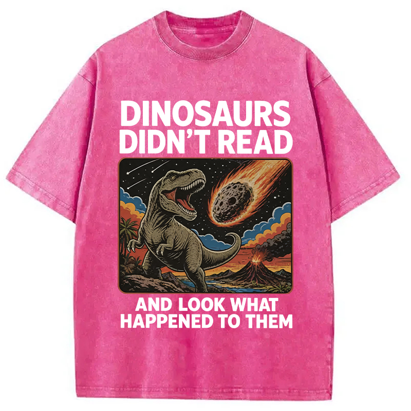 Modecanvas Dinosaurs Didn't Read DTG Printing Washed T-Shirt