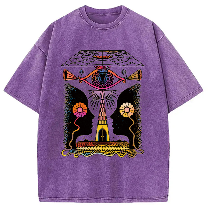 Modecanvas Dual-Face Sacred Eye Washed T-Shirt