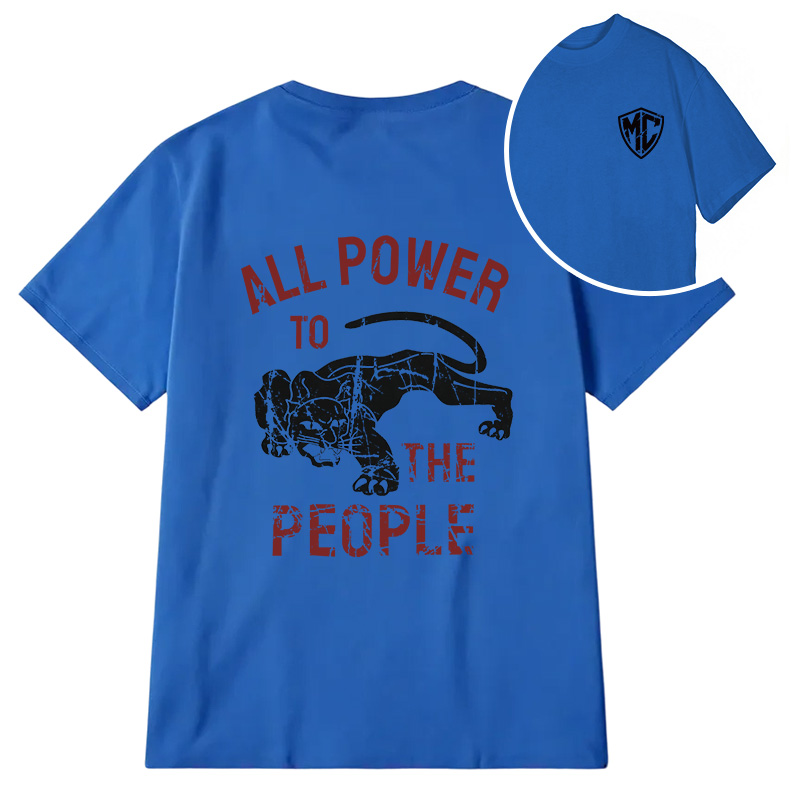 Modecanvas Defense All Power to The People DTG Printing Back Classic T-Shirt