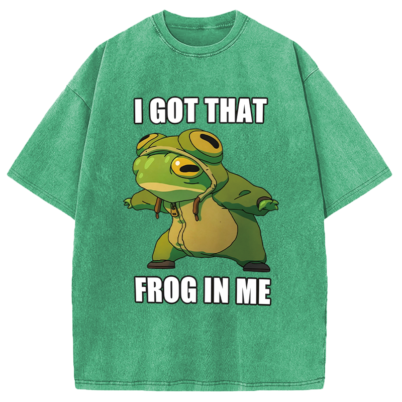 Modecanvas I Got That Frog In Me Funny DTG Printing Washed T-Shirt
