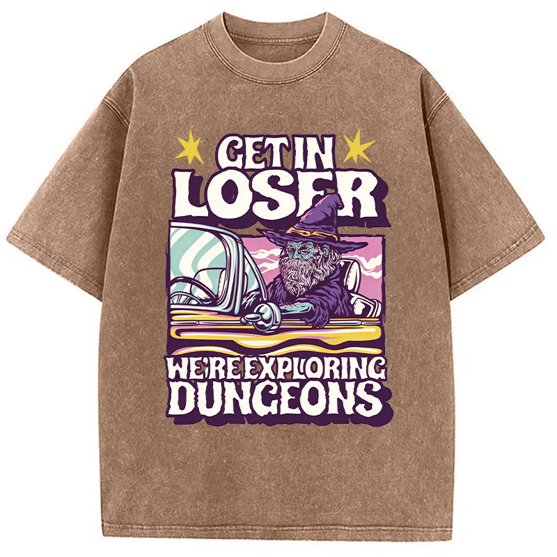 Modecanvas Get In Loser DTG Printing Washed T-Shirt