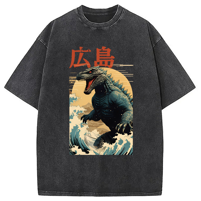 Modecanvas Hiroshima Godzilla Vintage Washed T-Shirt