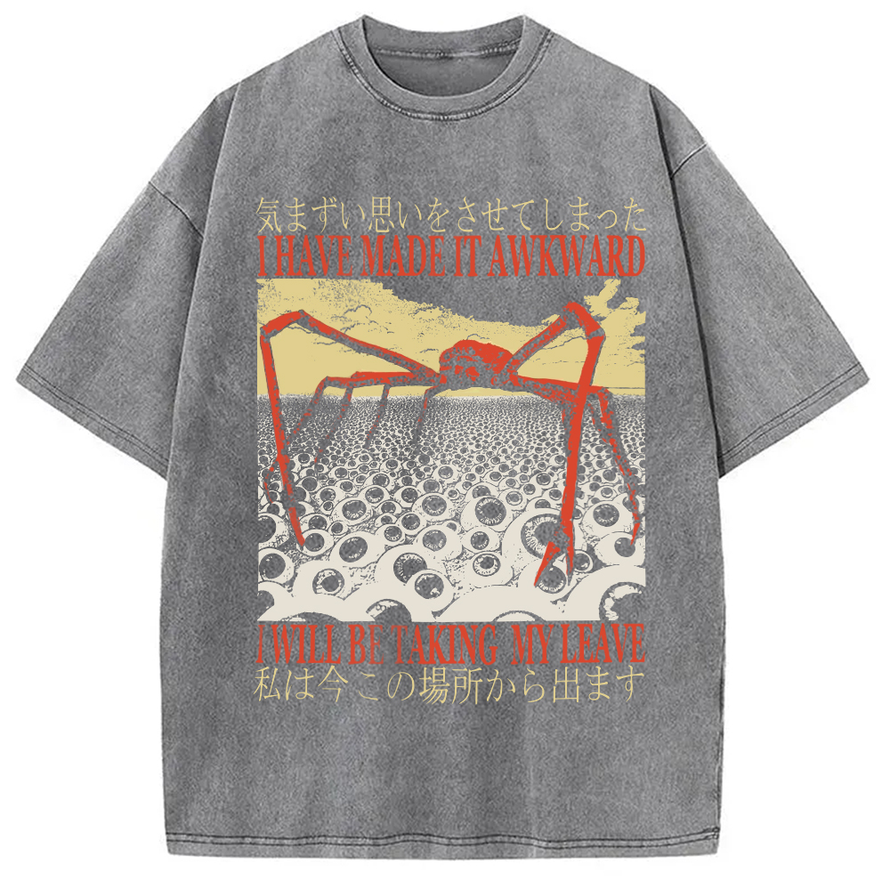 Modecanvas I Have Made It Awkward Vintage Washed T-Shirt-modecanvas