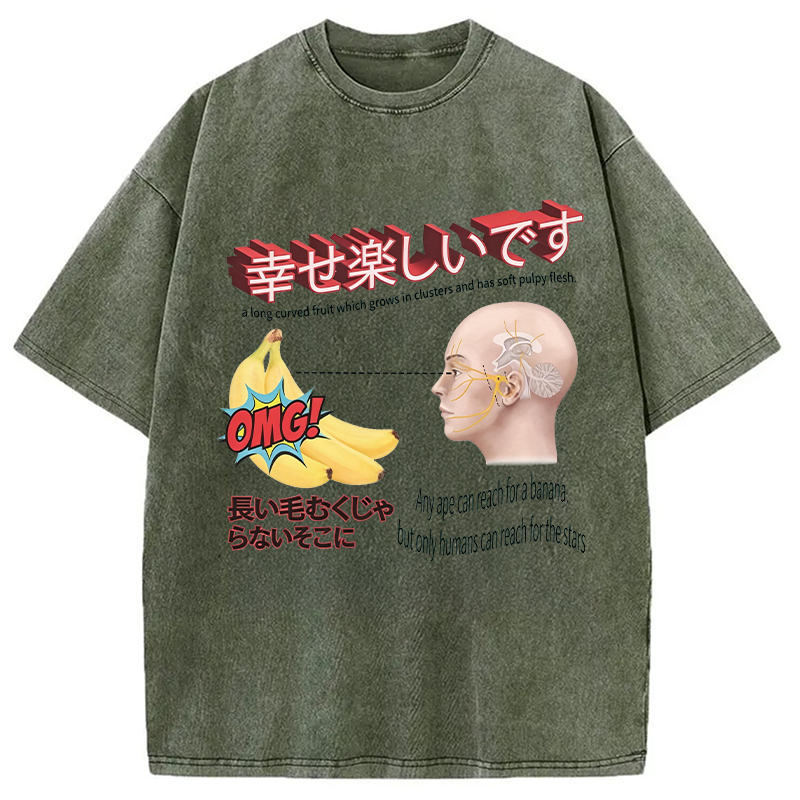 Modecanvas Japanese Absurd Meme DTG Printing Washed T-Shirt