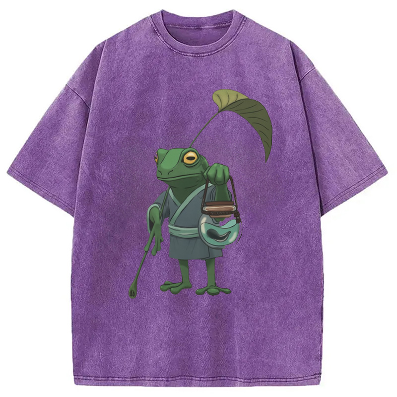 Modecanvas A Frog and His Son Washed T-Shirt