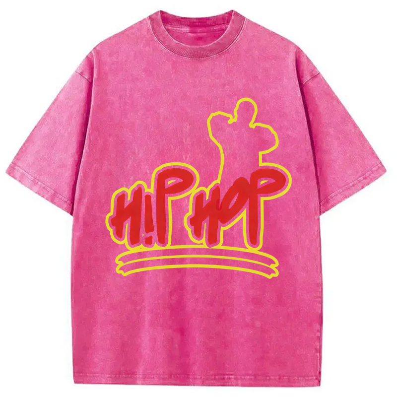 Modecanvas Hip Hop Hop DTG Printing Washed T-Shirt