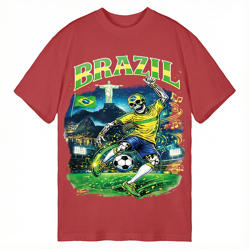 Modecanvas Brazil Soccer Vintage DTG Printing Classic T-Shirt-modecanvas