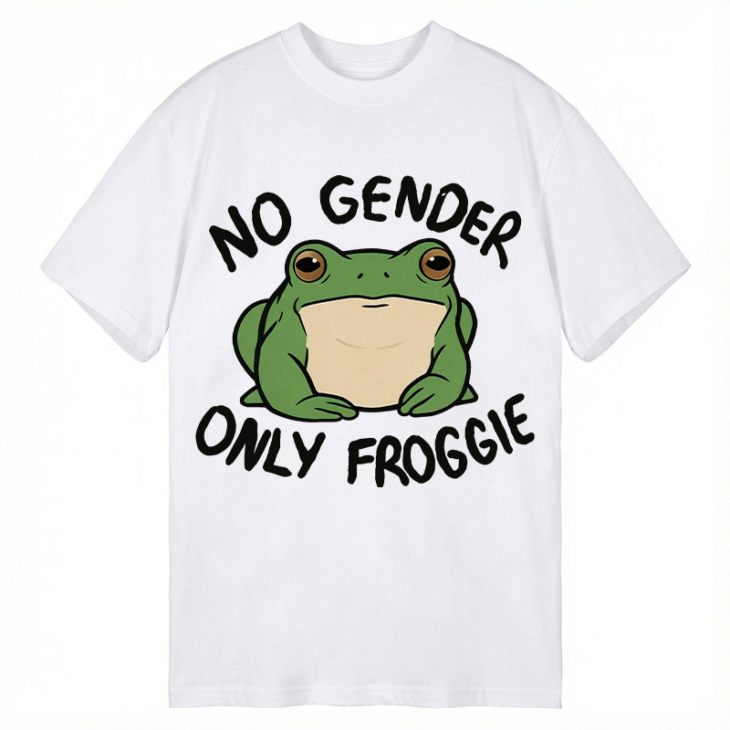 Modecanvas Funny Frog Declares Identity Freedom DTG Printing Classic T-Shirt-modecanvas