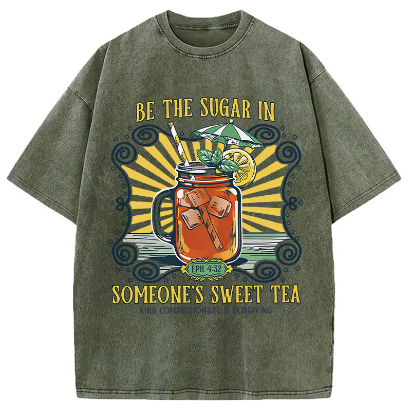 Modecanvas Sweet Tea Sugar DTG Printing Washed T-Shirt