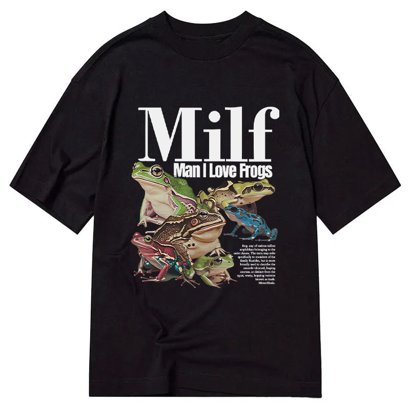 Modecanvas Man I Love Frogs Meme DTG Printing Classic T-Shirt-modecanvas
