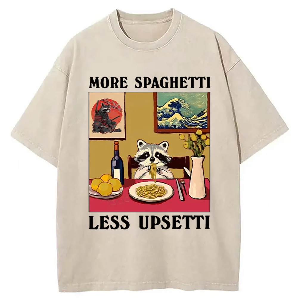 Modecanvas More Spaghetti Less Upsetti Japanese Washed T-Shirt-modecanvas