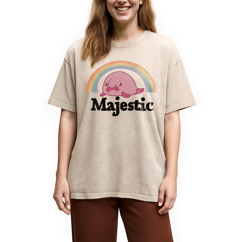 Modecanvas Majestic Blobfish DTG Printing Washed T-Shirt