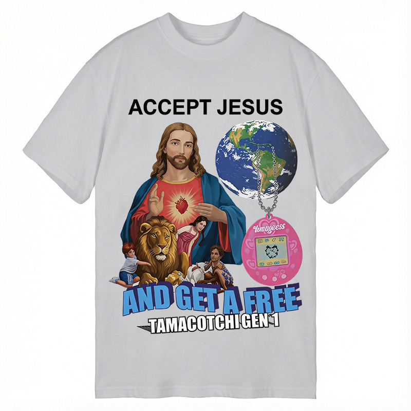 Modecanvas Accept Jesus DTG Printing Classic T-Shirt-modecanvas