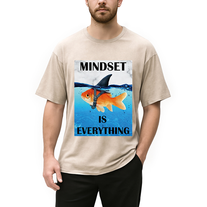 Modecanvas Mindset is Everything DTG Printing Washed T-Shirt
