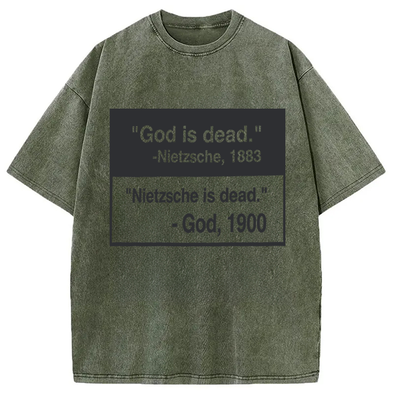 Modecanvas God Is Dead DTG Printing Washed T-Shirt