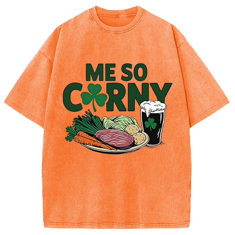 Modecanvas Me So Corny Beer DTG Printing Washed T-Shirt